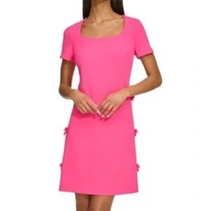 Karl Lagerfeld Fuscia Pink Bow Sheath Dress